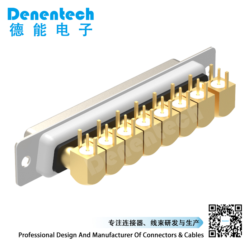 Denentech High quality 8W8 high power DB connector female coaxial right angle DIP pcb power connector d-sub connectors